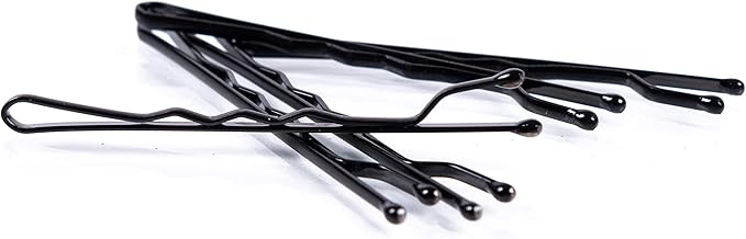 Amazon Basics No Slip Bobby Pins, 48 count, Black High, Gloss Bobby Pins for Pain Free, Comfortable, All-Day Styling and UpDos. For All Hair Types