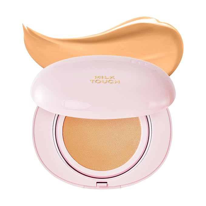 milktouch Cushion Foundation, 24H Flawless Skin, Radiant Shine, No Oxidation, Long-Lasting, Non-Creasing, 60% Hydrating Skincare Infused Korean, Stocking Stuffers, Christmas Gifts (25C Ginger)