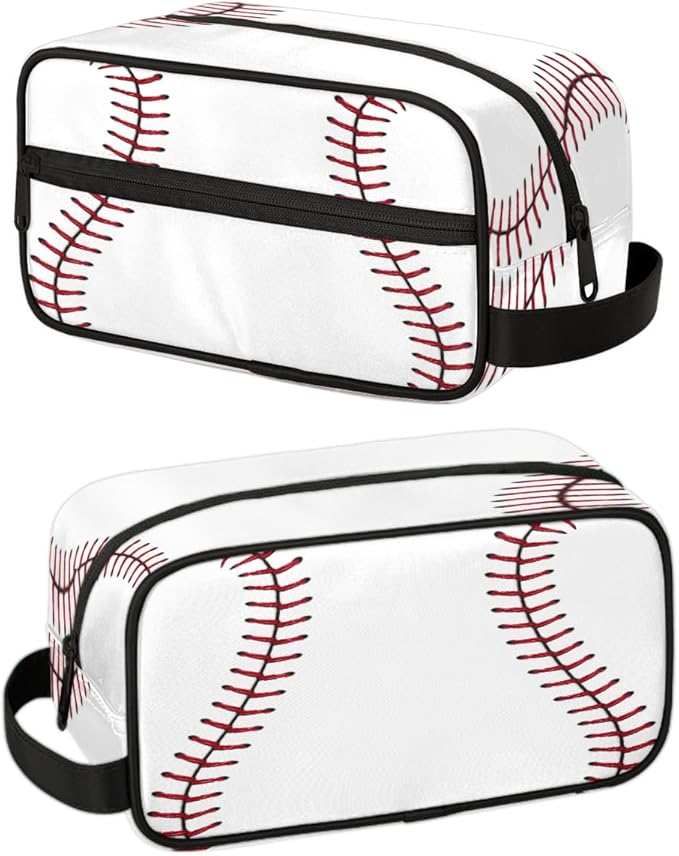 Bardic Kids Travel Toiletry Bag for boys - Baseball Hanging Toiletry Bag Softball Texture Ball Kindle Dopp Kit Cosmetic Organizer Makeup Bag Shower Shaving Bag for Men Women Travel Essential