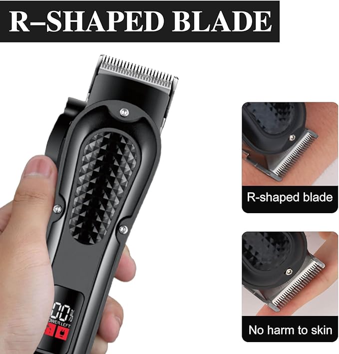 WAIKIL Hair Clippers Professional Cordless for Men, Barber Clippers for Hair Cutting Kit,Rechargeable Haircut Machine for Family,Wireless LCD Display Hair Trimmers Set