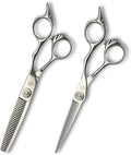 Saki Shears Tsuru Hair Cutting Scissors - Polished Japanese Steel- 6" Hair Shears for Barbers and Hair Stylists - Thumb Screw for Easy Tension Adjustment (Set of Hair Shears)