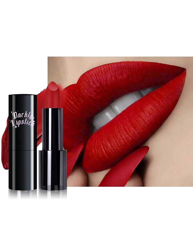 Red Lipstick Long Lasting for Women, Hydrating Matte Velvet Lip Gloss Nude Liquid Lipstick Nude Intense Lip Color Non Stick Smudge-Proof & Waterproof Lipgloss Bold Glow Goth Lip Stick Makeup-03