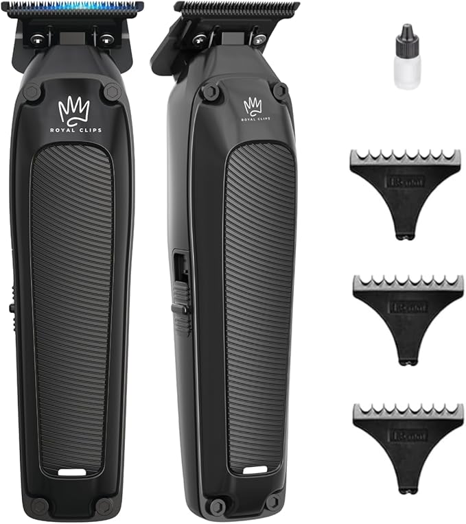 Royal Clips- Fade Kit 2.0 Trimmer- 7200rpm Professional Hair Trimmer for Men- Zero-Gap DLC Blade- Cordless & Rechargeable- Barber and Home Use-Holiday Gift for Men, Fathers, Brothers & Barbers (Black)