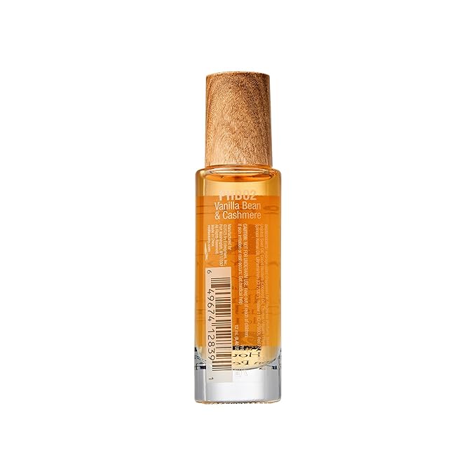 EL:KISS Roll On Perfume, Vanilla Bean & Cashmere Eau de Parfum 12mL (.40 Fl Oz), Hydrating & Long-Lasting, Alcohol-Free & Mineral Oil-Free, Infused with Jojoba, Argan & Coconut Oil