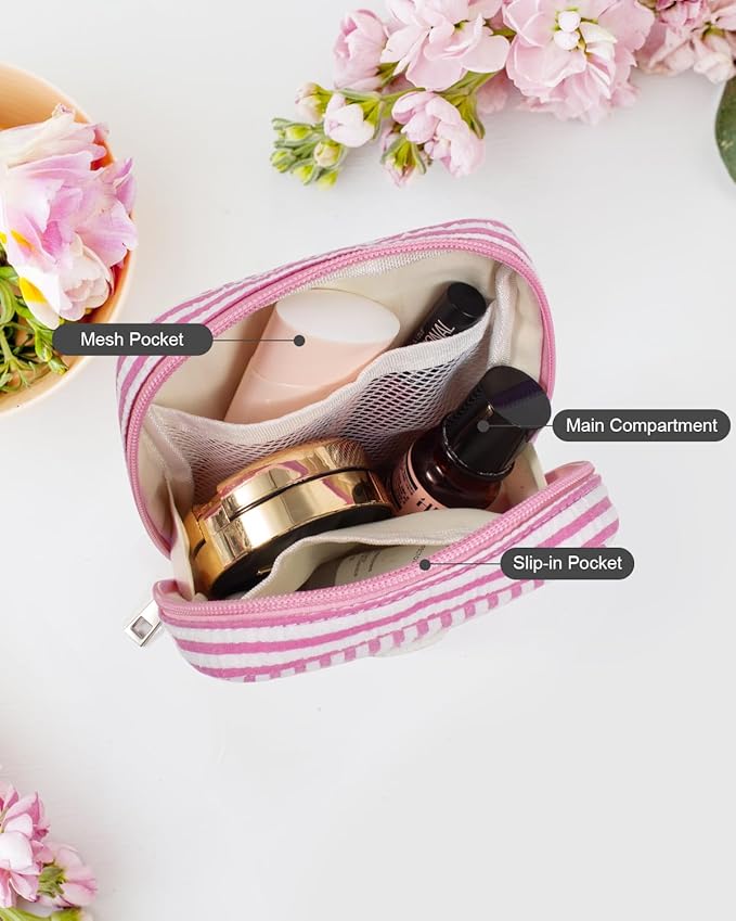 LETGO Personalized Initial Makeup Bag Pink Cosmetic Bag Travel Toiletry Bag Girlfriend Teacher Gifts Makeup Bag for Women Girlfriend Sister Wife Grandma Daughter Gifts