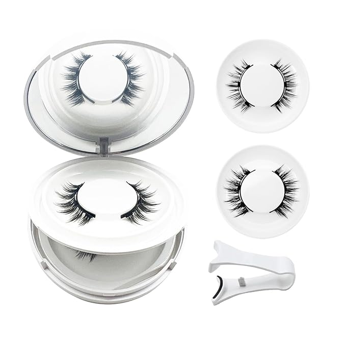 Hunnyfit Magnetic Lashes, Magnetic Eyelashes with Applicator, Magnetic Eyelashes Natural Look,Reusable Magnet Lashes No Glue Needed Soft Lashes Kit for Women(Natural+Simple)