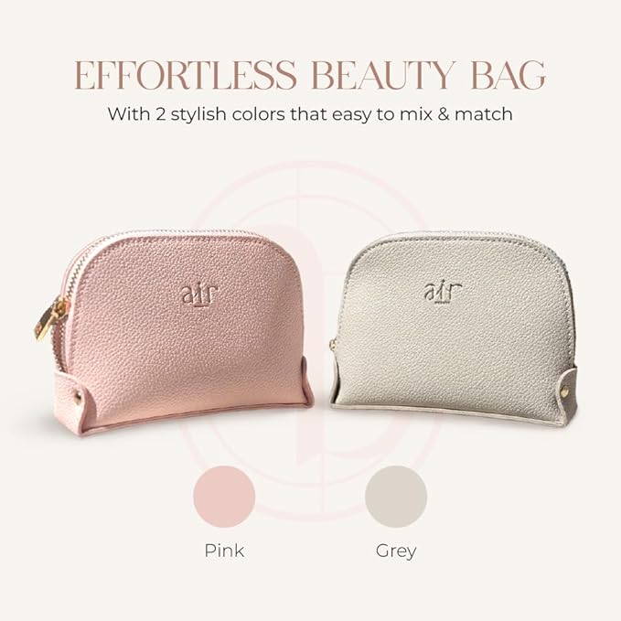 Small Makeup Bag For Purse - Elegant & Compact Cosmetic Pouch For On-The-Go Beauty - Travel Essentials (Gray)