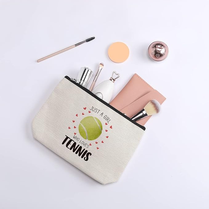 Tennis Gifts Makeup Bag, Birthday Gifts for Women Players Best Friend Sister Coworker BFF Besties Her, Tennis Accessories Cosmetic Bag