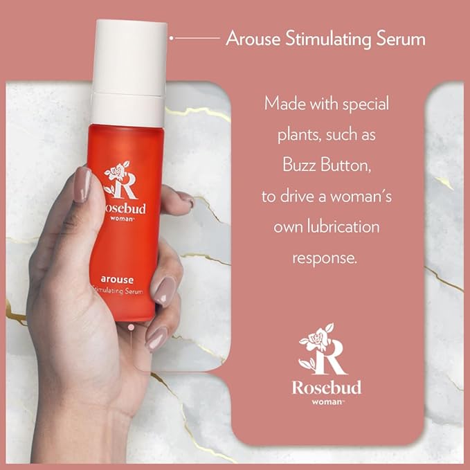Rosebud Woman Arouse Stimulating Serum - 3-in-1 Promotes Natural Lubrication, Tingling & Plumping Sensation - Plant-Based, Vegan & OBGYN Approved (1 oz)