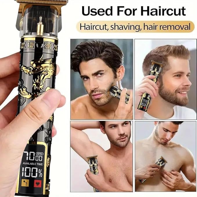Hair Clippers 3-Piece Men's Professional Cordless Haircutting Set with LED Display, Trimmer, Shaver, Beard Clipper - Gift for Man