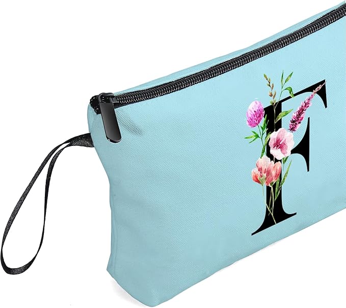 Birthday Thank You Appreciation Monogrammed Gifts for Mom Aunt Teacher Sister Friend Coworkers Bride Bridesmaid Makeup Cosmetic Bag with Mirror Mothers Day Christmas Graduation F