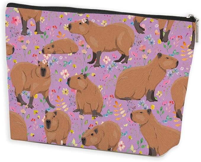 Azteoiz Cute Capybara Makeup Bag Capybara Gifts Cosmetic Bag Animal Lover Gifts for Women Girls Capybara Lovers Daughter Friends Bestie Capybara Stuff Graduation Birthday Gifts Travel Toiletry Bag