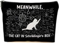 Funny Physics Makeup Bag, Physics Gifts Cosmetic Bag, Cat Lovers Organizer Zipper Pouch Science Teacher Gifts for Women Friends Sister Coworker Daughter Scientist Science Nerd