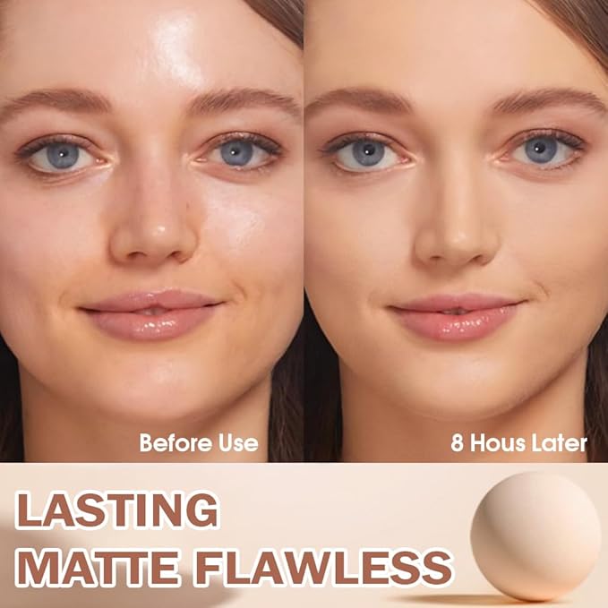 Oil Control Matte Perfection Face Powder Compact For Women, Matte Smooth Flawless Setting Powder Makeup, Polvo Compacto De Maquillaje, Waterproof Long Lasting, 0.35Oz, (245 Radiant Honey, 1)