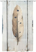 Sheer Curtains 96 Inches Long, Farmhouse Feather Semi Sheer Curtains Light by Unknown