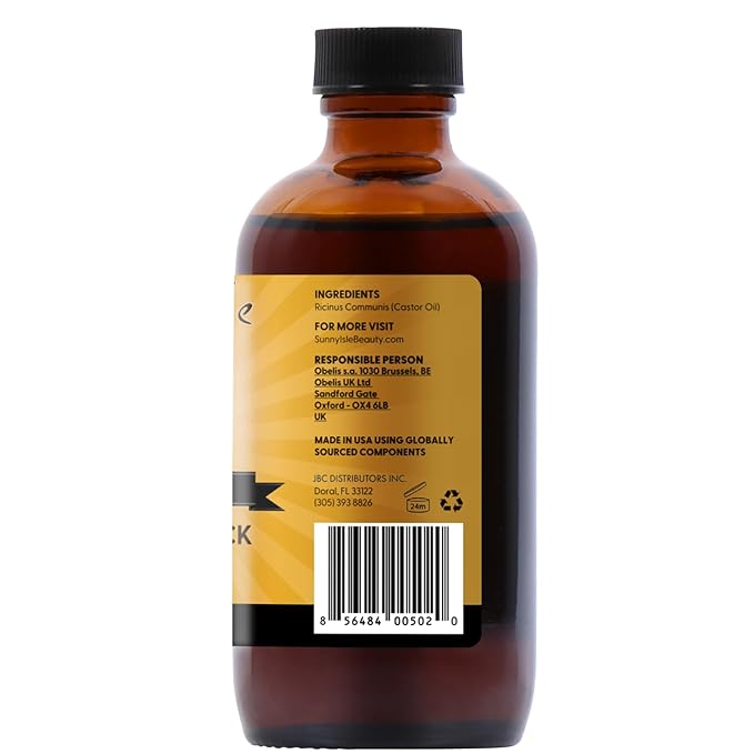 Sunny Isle Jamaican Black Castor Oil 4oz | 100% Natural for Hair, Scalp and Skin Care