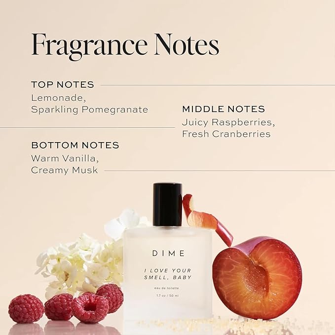 DIME Beauty Perfume I Love Your Smell, Baby, 1.7 oz / 50 ml - Sweet Floral Scent, Hypoallergenic, Clean Perfume, Eau de Toilette For Women