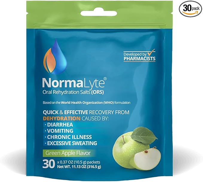 NormaLyte Apple - FSA Eligible Electrolyte Powder Packets | Clinically Studied Electrolyte Drink Mix | 30 Count Effective Hydration Sticks