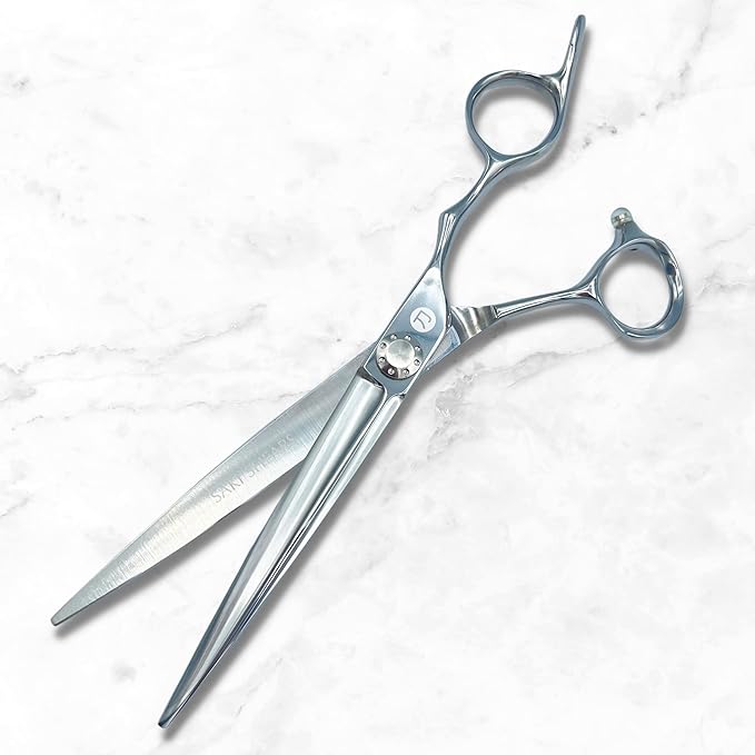 Saki Shears 7 Inch Hair Cutting Scissors/Shears - Extremely Sharp Japanese Steel Cutting Blades - 7" Long Scissors Designed for Professional Barbers