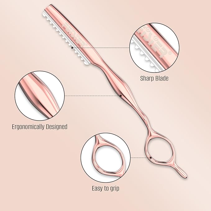 Hair Razors for Cutting Hair, Professional Hair Styling Texturizing Razor, Stainless Steel Hair Thinning Razor Kit with 10 Replacement Blades, Premium Hair Cutting Tool for Salon and Home