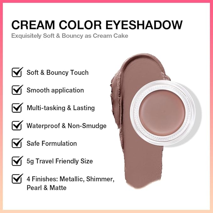 Single Cream Stone Matte Eyeshadow Palette Makeup, Natural Single Mini Instant Holographic Eyeshadow For Women, Sombras Crema Para Ojos, Talc, Paraben & Cruelty Free, 22