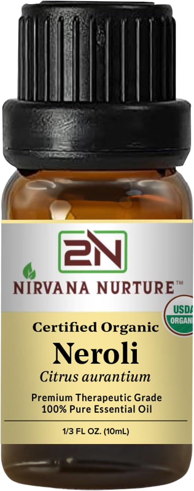 Neroli Essential Oil USDA Certified Organic, 100% Pure Natural Premium Grade, Undiluted- Aromatherapy Diffuser for Calm and Relaxation, Skin Care, Hair Care