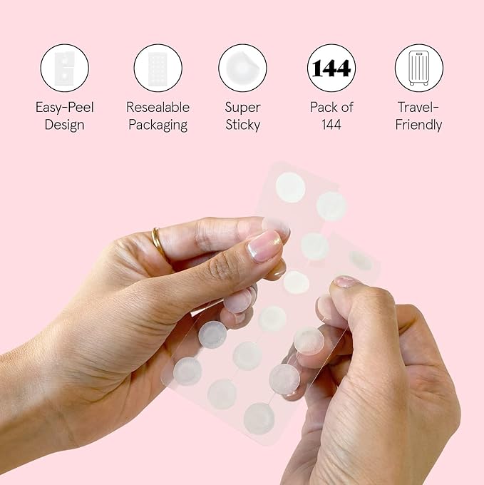 grace & stella Award Winning Pimple Patches for Face - Dermatologist Tested Acne Patches - Hydrocolloid Patch for Breakouts, Whiteheads - Vegan Acne Spot Treatment for Face (Invisible, 144 Count)