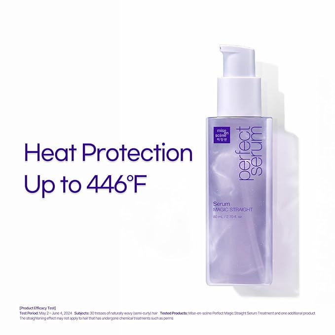 Mise En Scene Perfect Serum Magic Straight Set - Magic Straight Serum 2.71 Fl Oz with Treatment 7.77 Fl Oz -Hair Taming Oil for Frizzy | Heat Protectant |Straightening Fixing | Humidity Hair Products