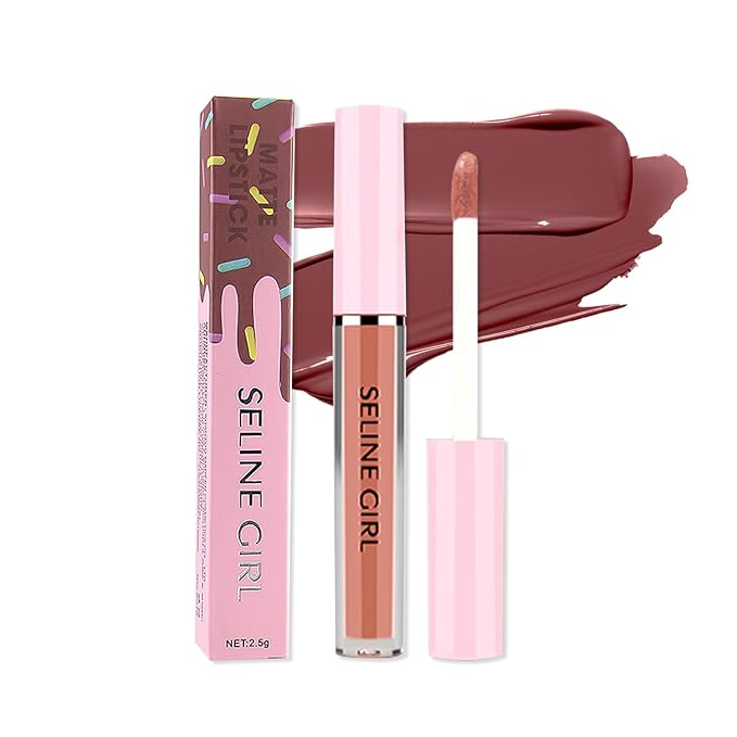 Matte Lip Gloss, Lip Gloss Silky Smooth Finish, Lipgloss Makeup Colorful and Creamy Texture, Lipstick for Every Occasion, Lip Oil Moisturizing and Hydrated #06