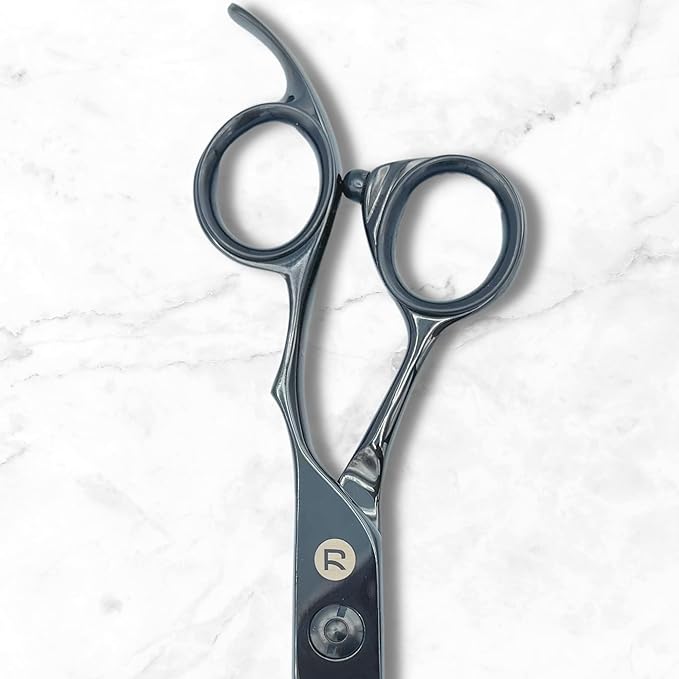 Black Hair Thinning Shears for Professional Barbers and Hairdressers - Japanese Steel - Designed for Salon Use (Katana)