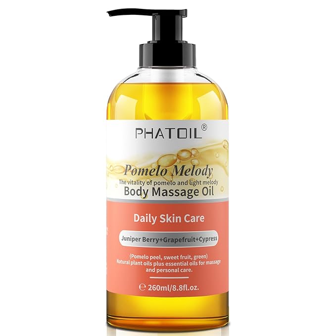 PHATOIL 260ML Grapefruit Body Firming Oil with Juniper Berry,Cypress for Nourish Skin, Long-Lasting Nature Fragrance No Greasy Body & Facial Oil Great for All Skin Types - 8.8FL.OZ