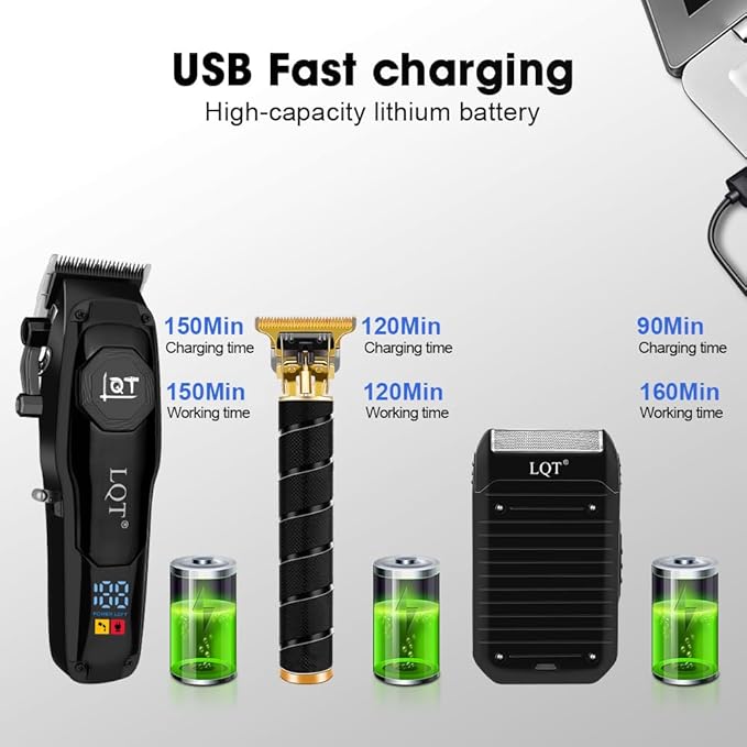 Hair Clippers for Men,3 In1 Cordless Beard Trimmer Electric Shavers,T-Blade Barber Clippers and Trimmer Set,Electric Hair Cut Machines,Men’s Grooming Kit for Gifts,for Home, Barber