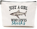 VICBOU Cute Shark Makeup Bag Shark Gifts for Women Girls Sharks Decor Stuff Merch for Animal Lover Funny Friendship Birthday Gifts for Teens Best Friend Daughter BFF Sister Bestie Cosmetic Bag Case