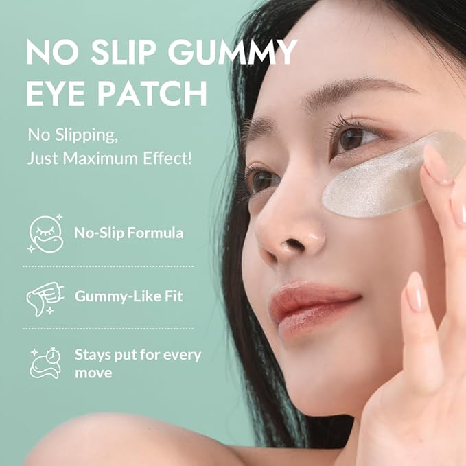 MIZON Cicaluronic Vegan De-puffing Eye Gel Patch, 24K Gold & Cica Under Eye Mask, Reduces Puffy Eyes, Dark Circles and Wrinkles (21 pairs)