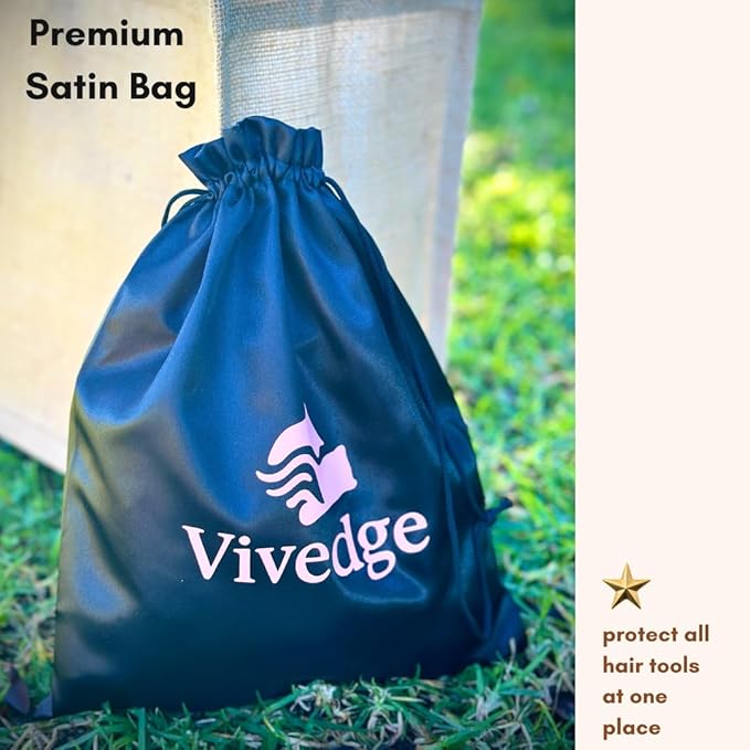 VIVEDGE| Carbon Comb Set for Curly Hair| Anti Static Frizz-free Detangling Wide Tooth Parting Combs with Premium Hair Acccessories for Styling | Gift set for loved ones(Pink-Light Yellow)