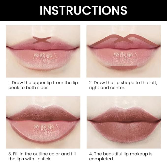 evpct 1Pcs Nude Brown Velvet Matte Lip Liner and Lipstick Combo Set Kit for Women, Magic 24 Hours Lipstick and Lip Liner Makeup Set Stain Long Lasting Waterproof labial, 48#