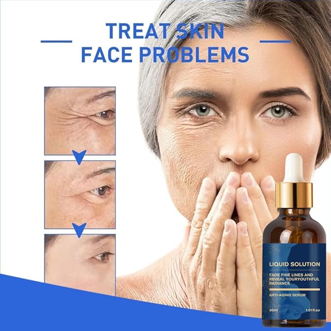 Liquid Solution Anti Aging Serum, Facial Serum, Vitamin C & E Serums, Anti Aging Face Tightening, Boost Skin Collagen, Reduce Wrinkles & Plump Skin(2pcs)