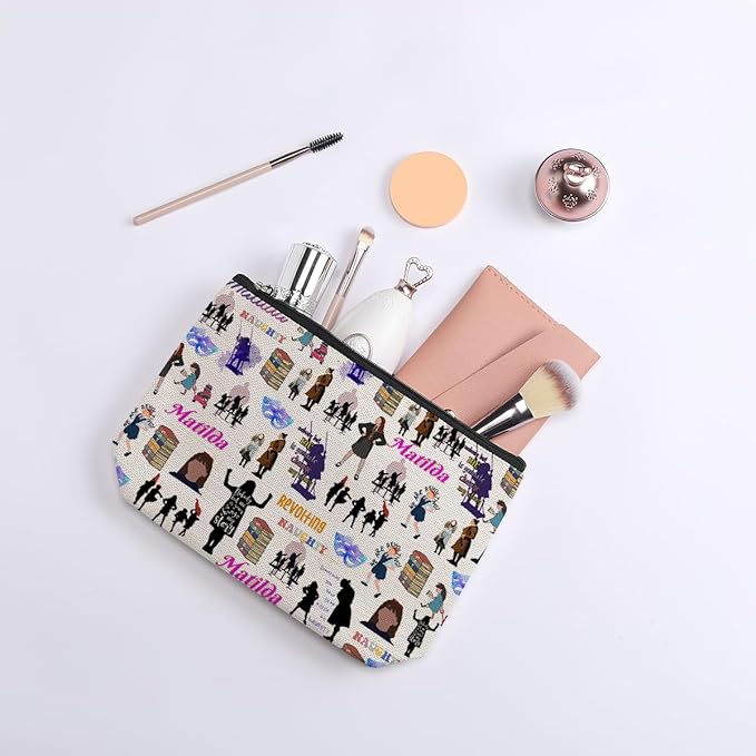 Musical Inspired Gift Television Gift Comedy Tragedy Mask Theatre Drama Cosmetic Bag Musical Theatre Gift Travel Toiletry Makeup Organizer Zipper Pouch