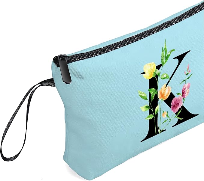 Birthday Thank You Appreciation Monogrammed Gifts for Mom Aunt Teacher Sister Friend Coworkers Bride Bridesmaid Makeup Cosmetic Bag with Mirror Mothers Day Christmas Graduation K