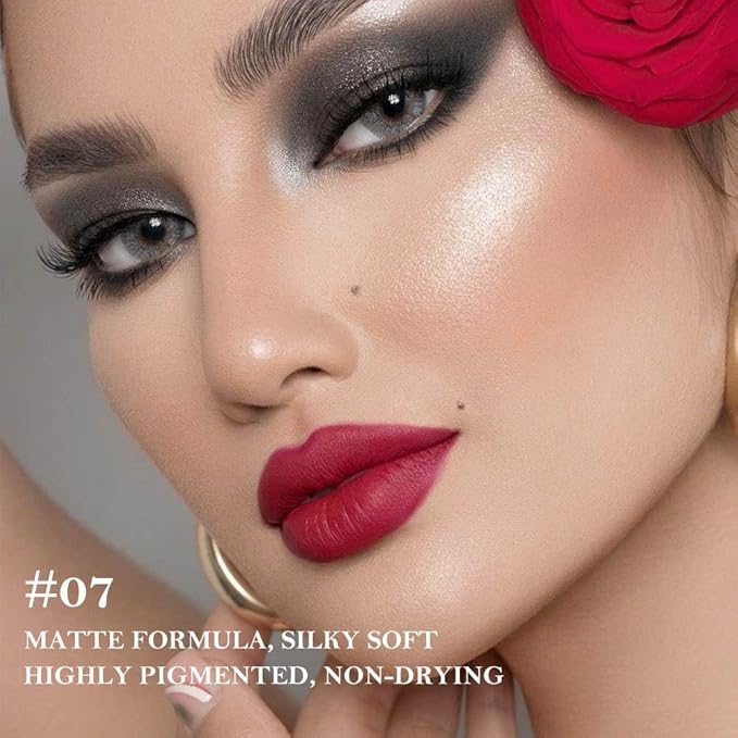 Matte Lip Crayon Lip Liner and Lipstick Combo Sets, Vivid Auburn Gradient Matte Lip Bar And Lip Liner Set, Contour Gradual Ombre Effect Lip Pencil For Old Women, Long Lasting Waterproof Smudge Proof