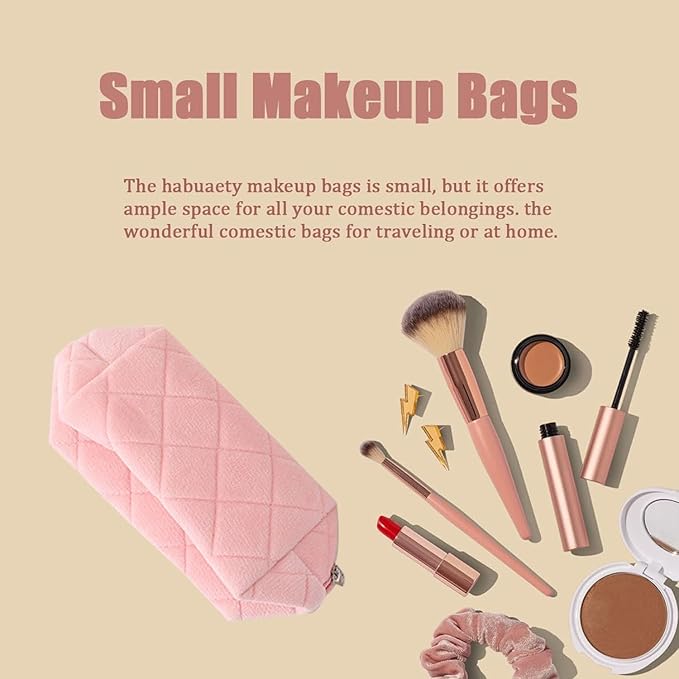Makeup Bag Small Cosmetic Bags for Purse Women Girls Y2k Checkered Simple Make Up Pouch