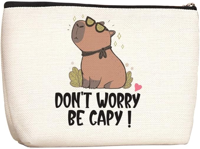Capybara Gifts Makeup Bag Capybara Lover Gift Animal Lover Gift for Women Rodent Pet Owner Makeup Stuff Birthday Friendship Christmas Gifts for Her Female Sisters