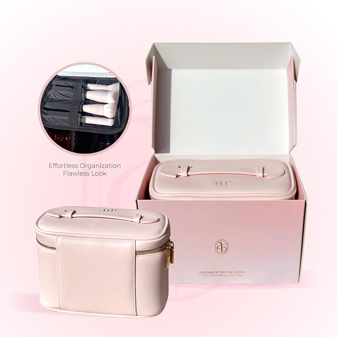 Air Glow Makeup Bag, Cosmetic Travel Case with Zipper Closure