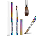 Acrylic Nail Brush Size 4, 100% Real Kolinsky Art Nail Brush for Acrylic Powder Application, Handmade Women Manicure Nail Extension Tool for Professional DIY Home Salon and Beginners