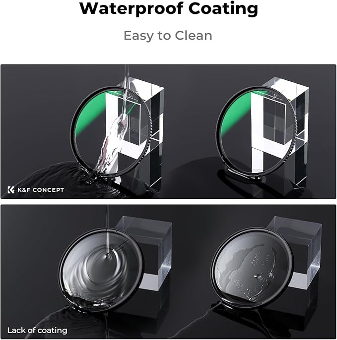 K&F CONCEPT 62mm CPL MCUV ND1000 Lens Filter 2 Lens Caps Kits Waterproof - Image 4