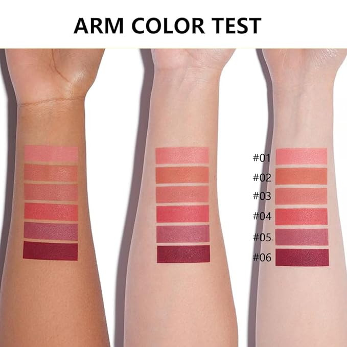 3Pcs Matte Lipstick Crayon Set for Women, 24 Hour Lipstick Lip Liner Pencil, Neutral Lip Stick Lipliner Long Lasting Waterproof Smudge Proof, Vegan & Cruelty-Free, 02+04+06