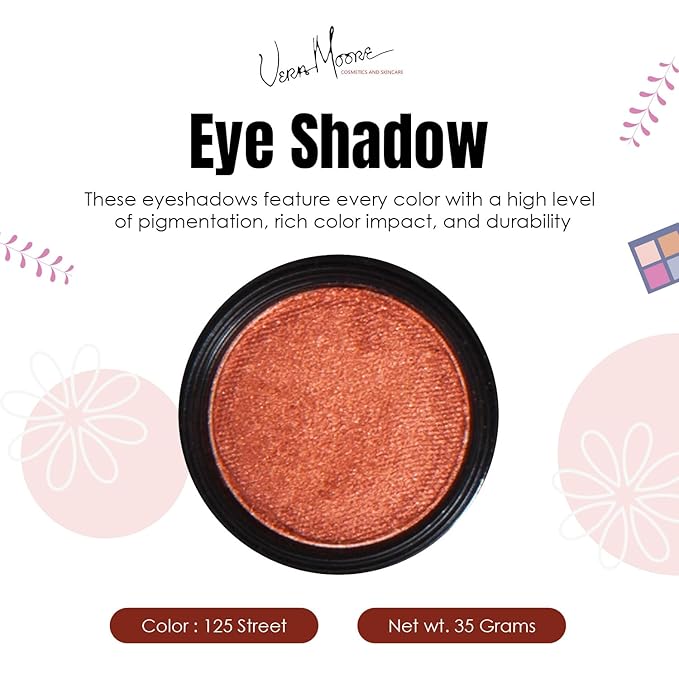 Vera Moore Eyeshadow, Highly Pigmented Eyeshades and Textures, Provide Bold and Lasting Looks, Suitable for Any Event, Easily Blendable Eye Makeup in Multiple Shades. (125th Street)