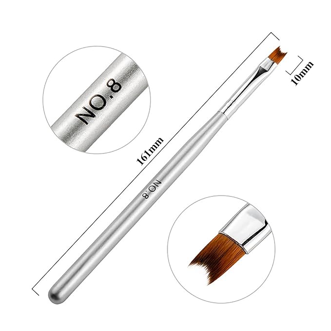 WOKOTO 10pcs French Nail Brushes For Nails 2 Style Moon Shape French Brush For French Tip Nail Brushes French Manicure Brush For Women Nail Art Brushes Nails Wood Penholder French Tip Nail Tools
