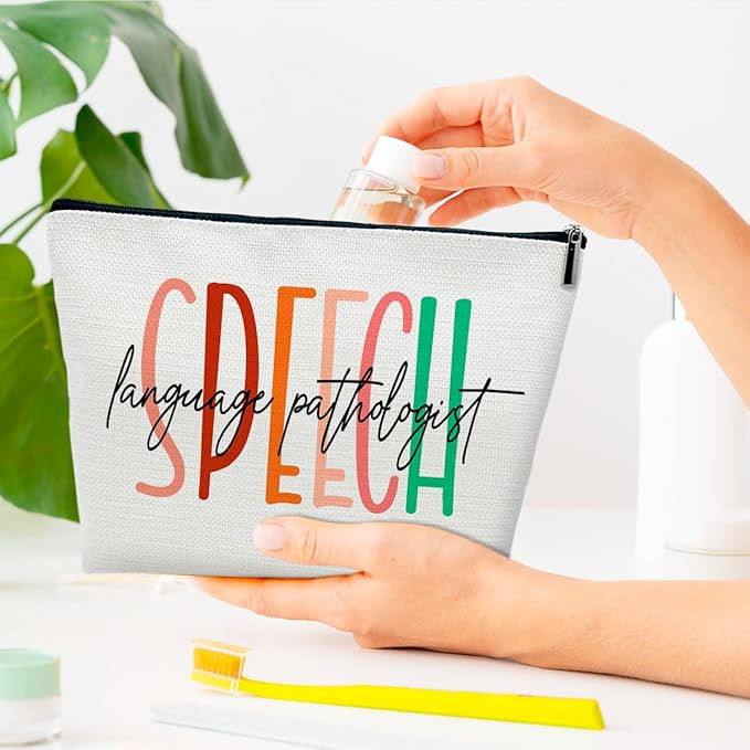 Speech Therapy Gifts Makeup Bag, SLP Gift, Thank You Graduation Gifts for Speech Language Therapist, Appreciation Gift for Speech Language Pathologist, Speech Language Therapist Gift Cosmetic Bag