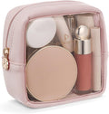 Pocmimut Makeup Bag,Mini Makeup Bag Cute Pouch Purse Organizer Travel Essentials,Clear Makeup Pouch for Car Accessories for Women,Pink